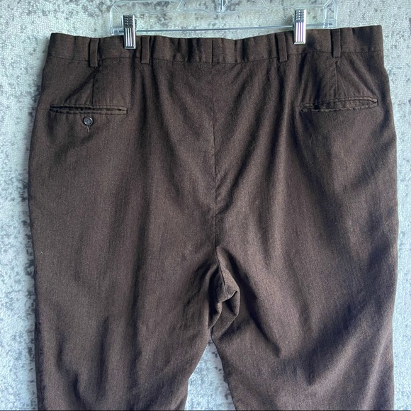 Austin Reed Trousers Mens Size 42 Pants Brown Wool Blend Pleated Casual London - Picture 6 of 10